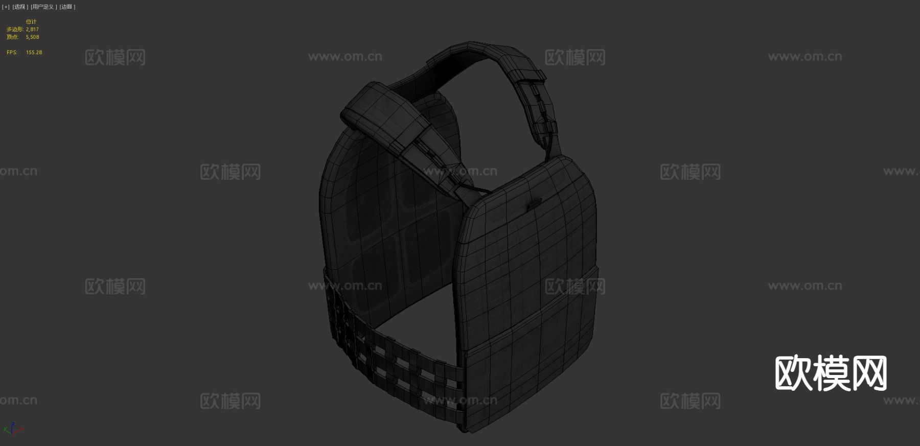 灰板甲防弹衣3d模型下载（渲染图6）