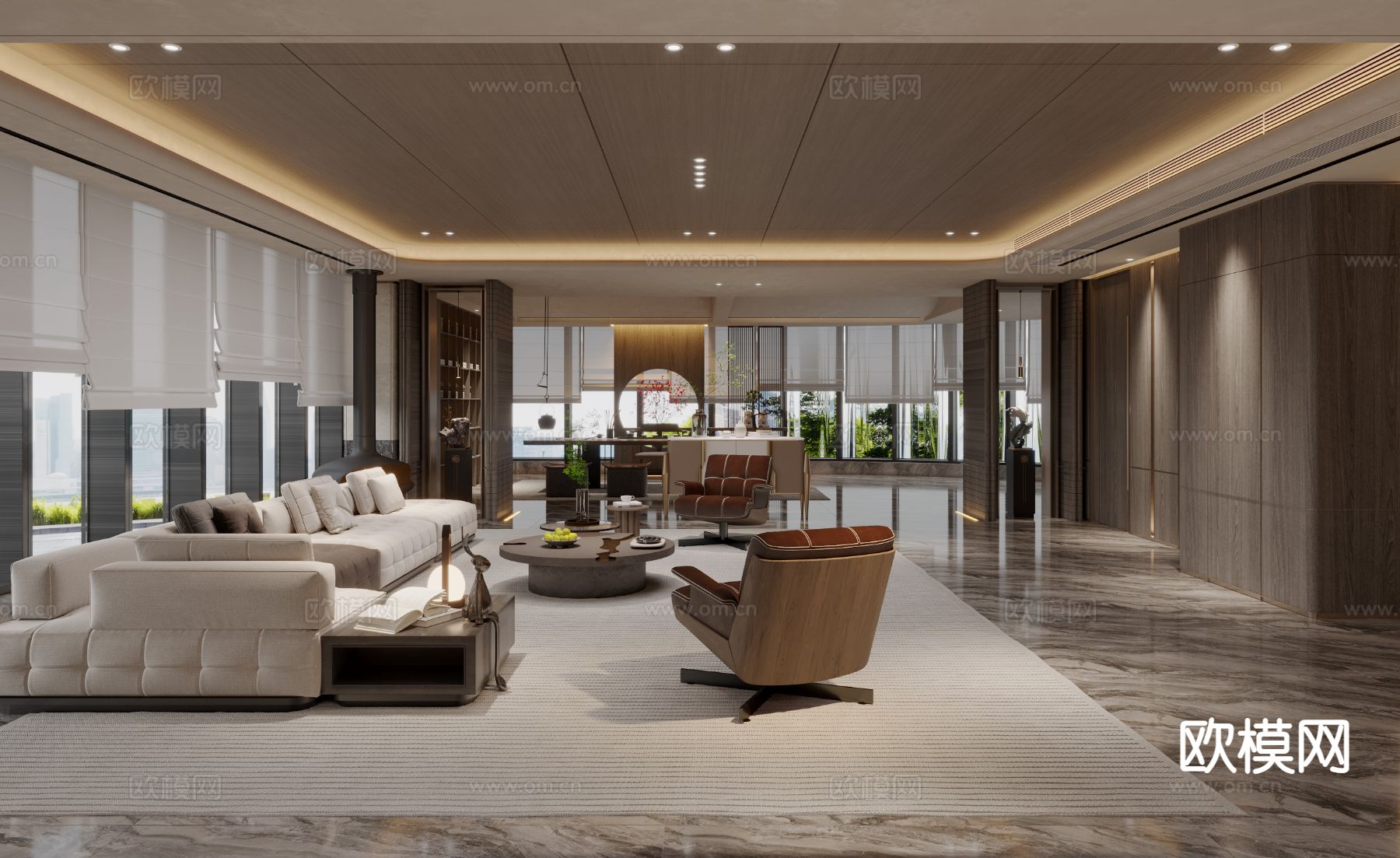 新中式私人会所3d模型下载（渲染图4）