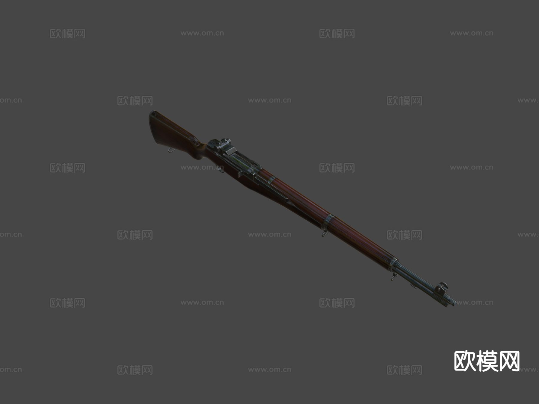 日本老式步枪3d模型下载（渲染图6）