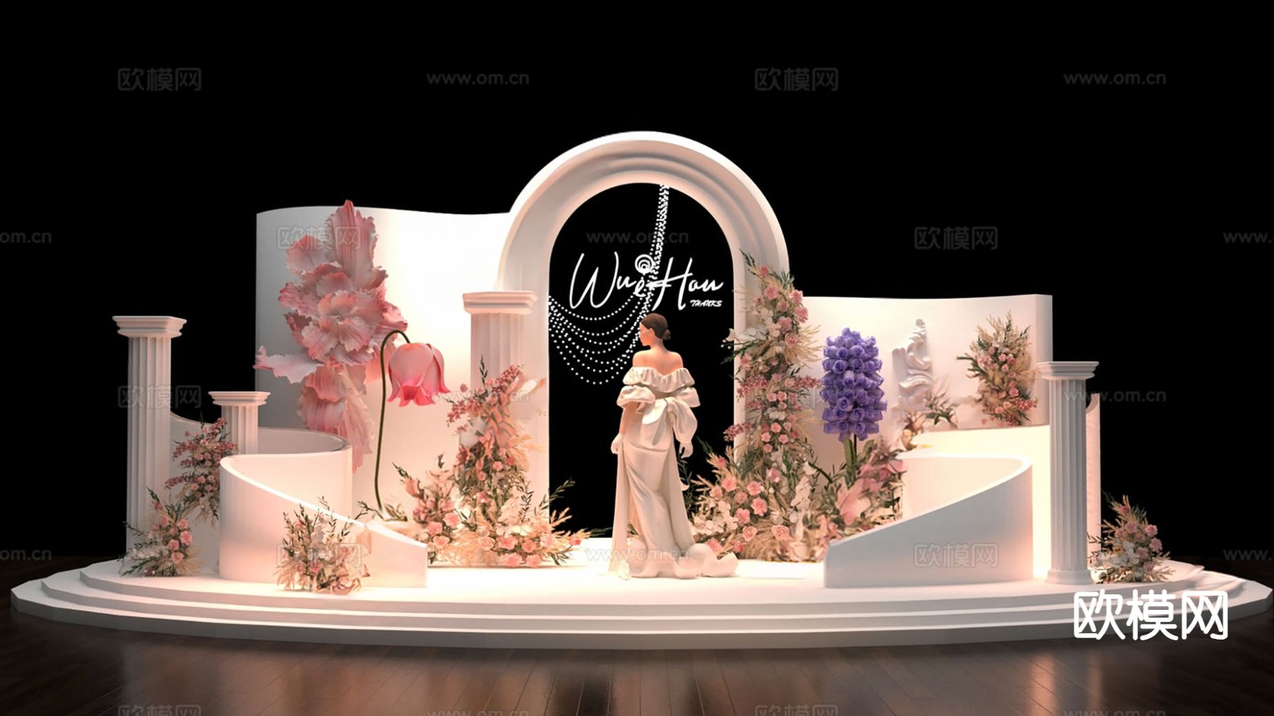 简欧美陈 婚礼美陈 网红打卡3d模型下载