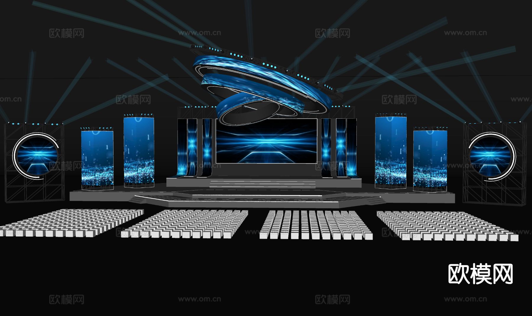 现代舞台3d模型下载（渲染图2）