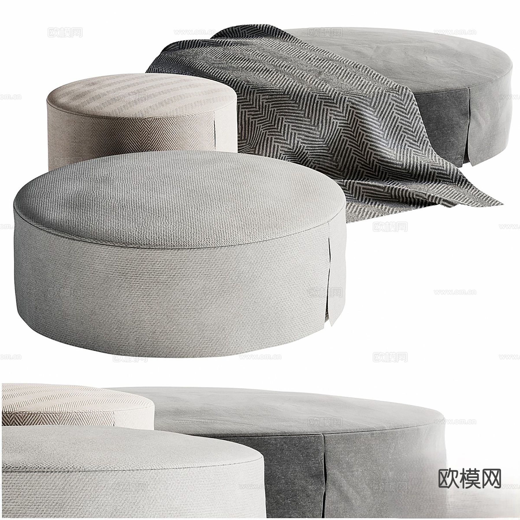 Maxalto 沙发垫 坐垫 脚踏3d模型下载（渲染图2）