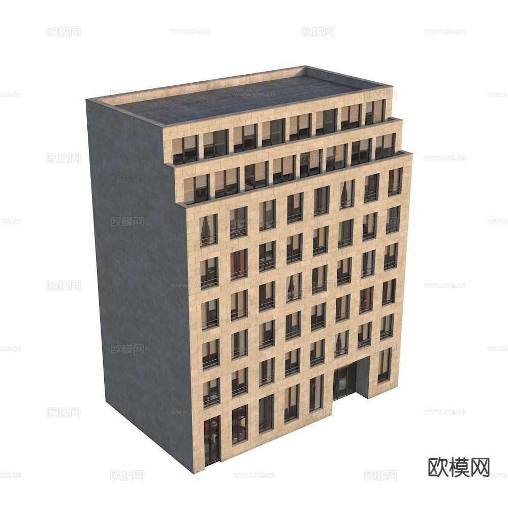 欧式商业楼外观 单体建筑3d模型下载