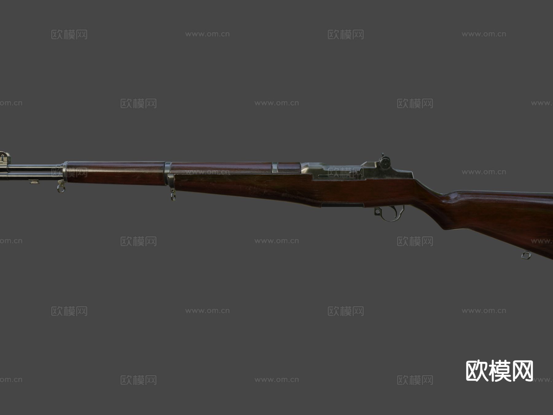 日本老式步枪3d模型下载（渲染图7）