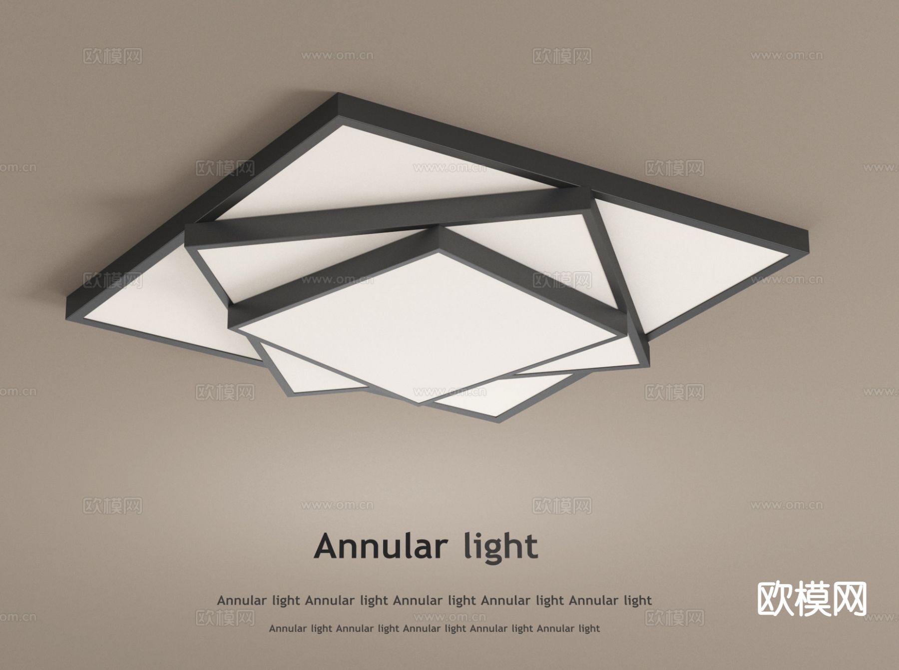 几何吸顶灯su模型下载（渲染图2）