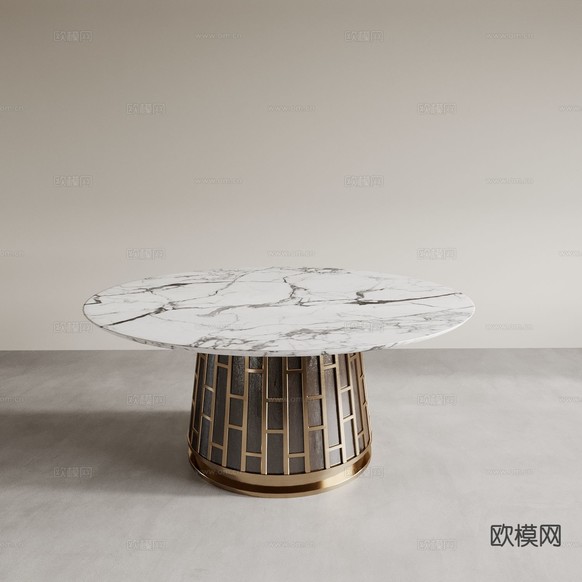 现代桌子 圆桌3d模型下载
