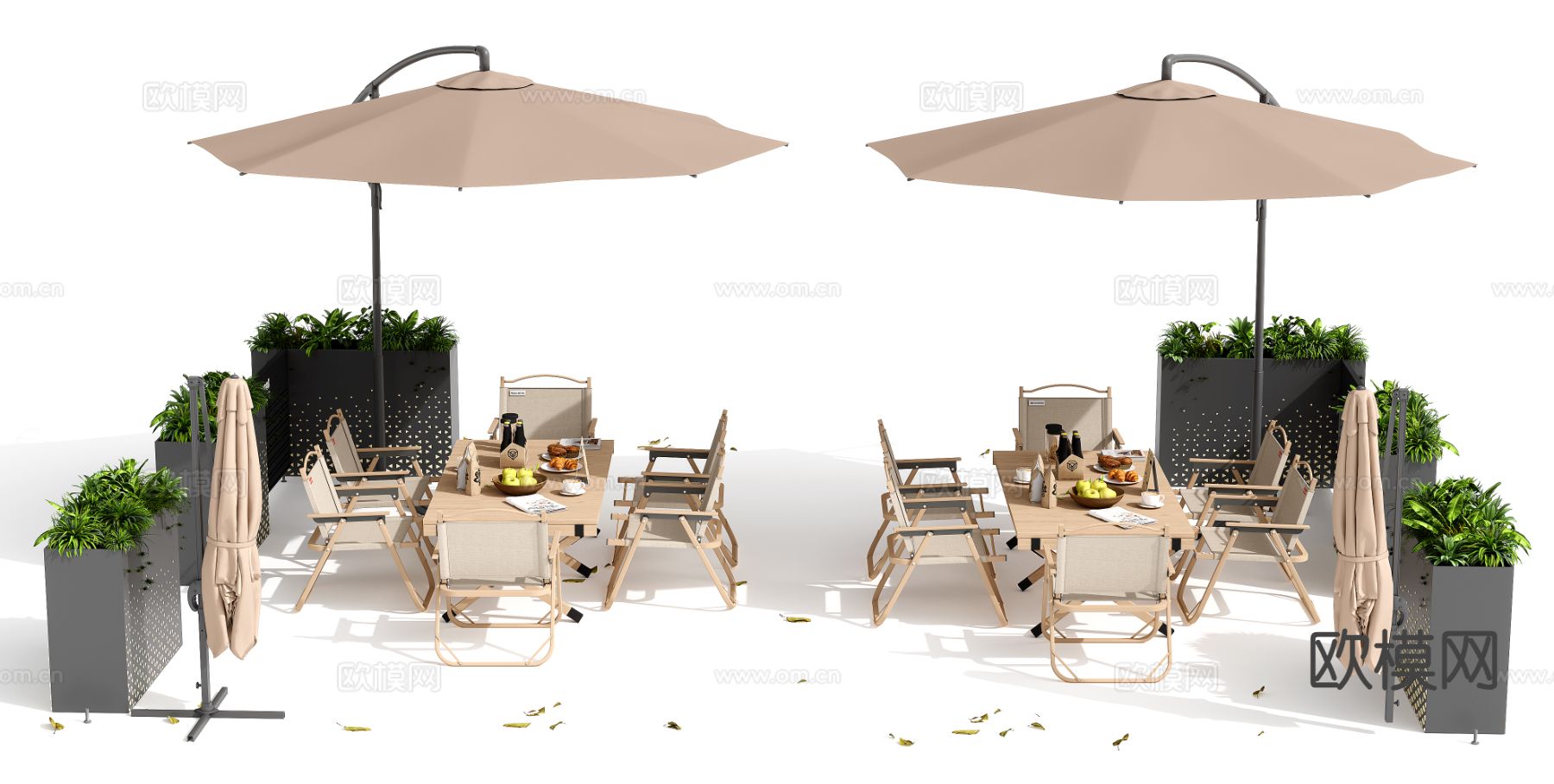 外摆桌椅 户外桌椅su模型下载（渲染图2）