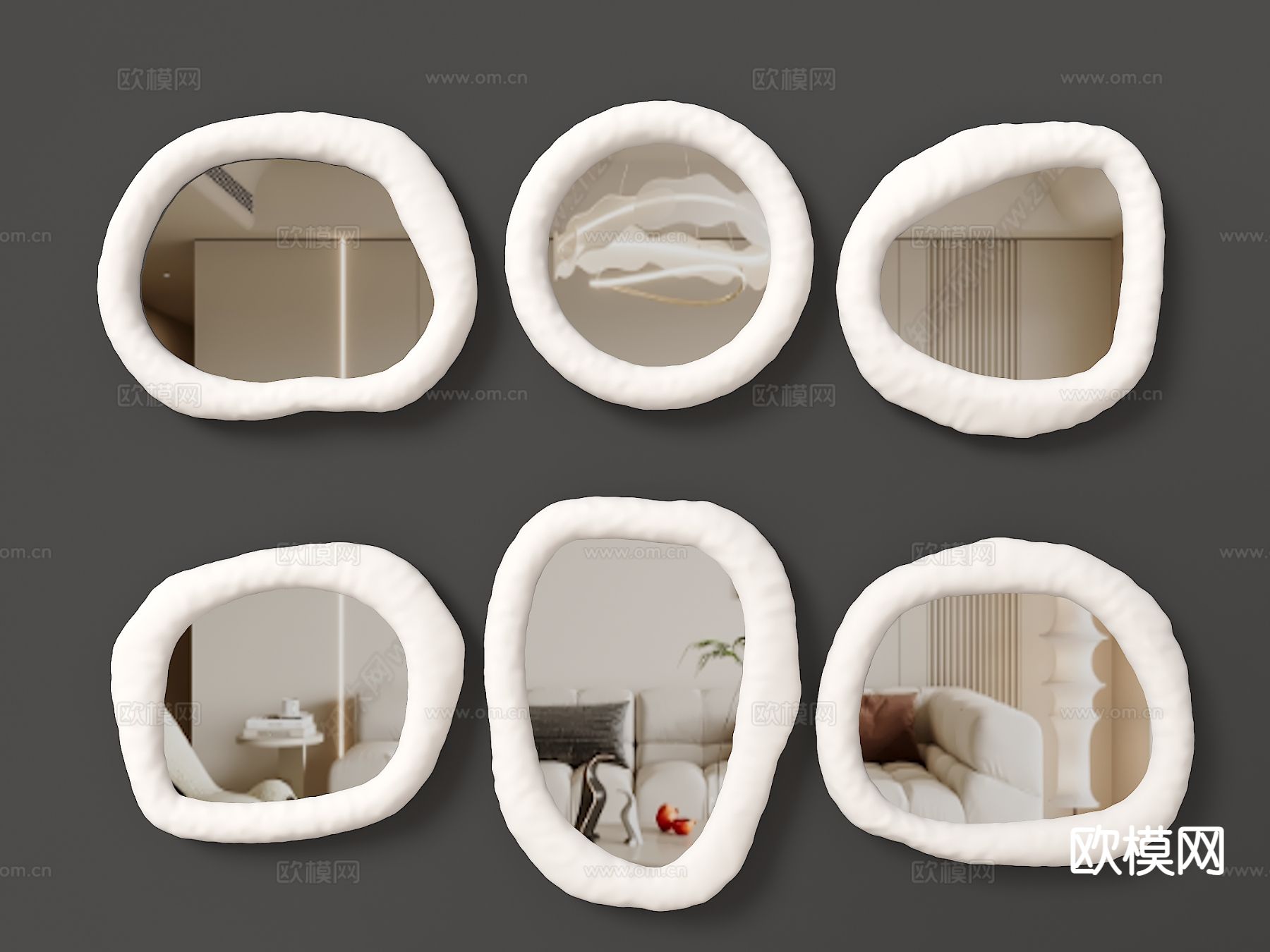 异形镜子 化妆镜 装饰镜子3d模型下载