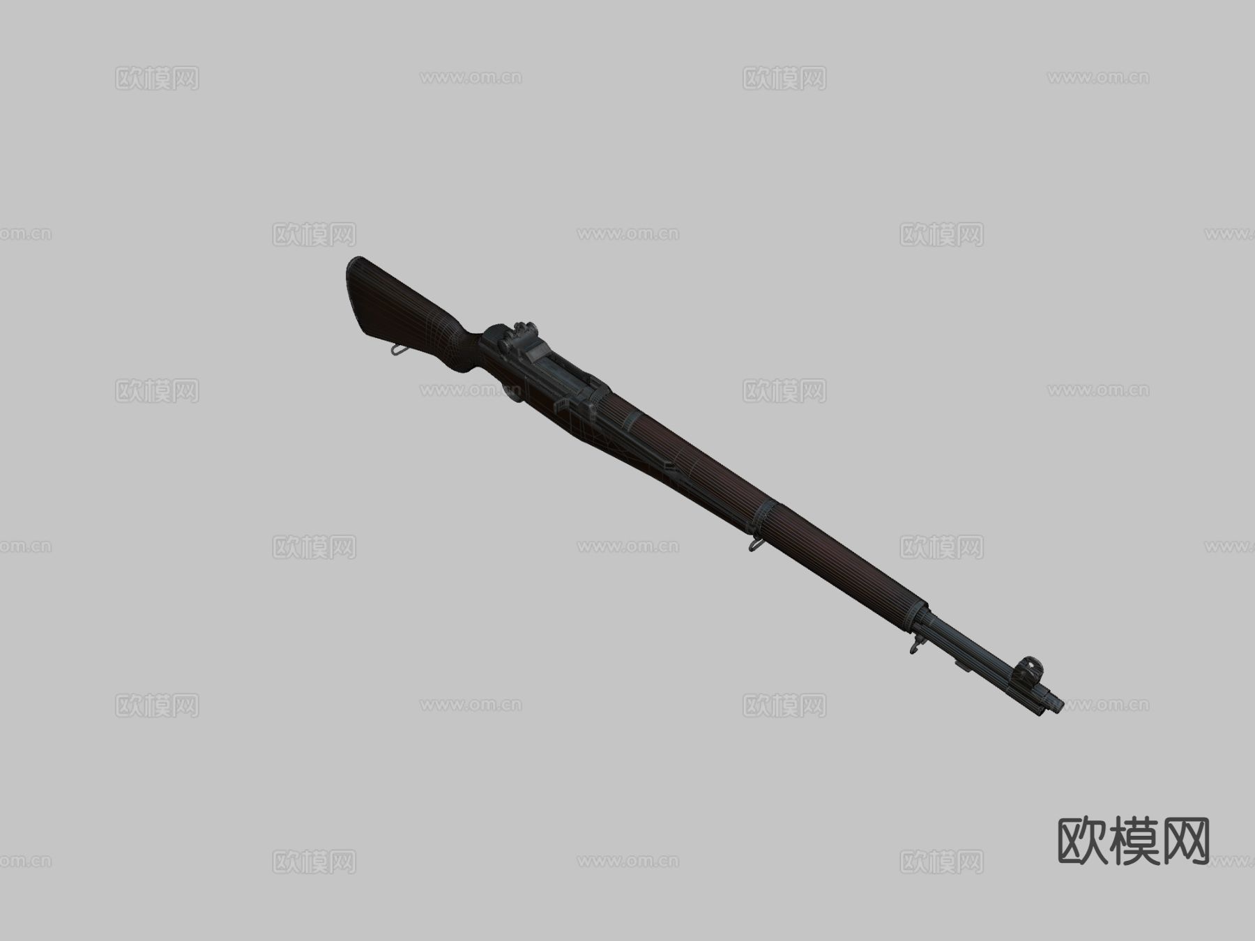 日本老式步枪3d模型下载（渲染图2）