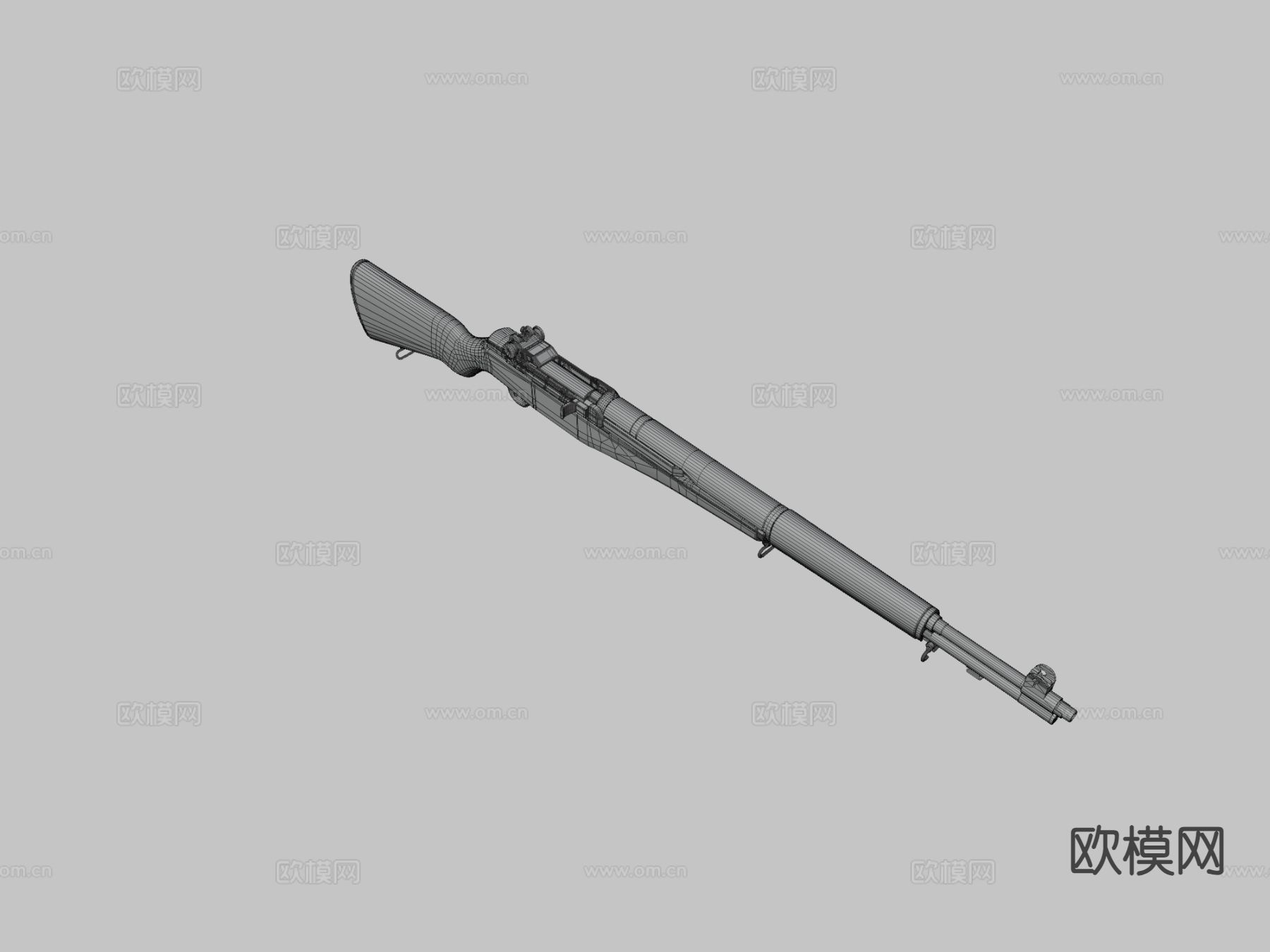 日本老式步枪3d模型下载（渲染图3）