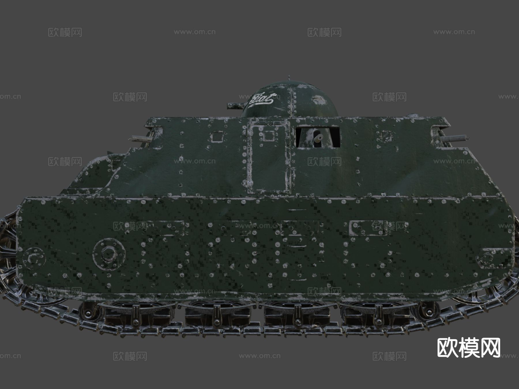 意大利重型坦克3d模型下载（渲染图7）