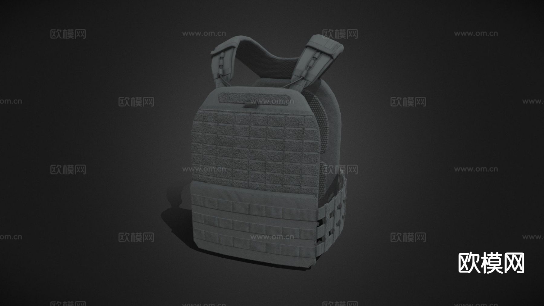 灰板甲防弹衣3d模型下载（渲染图1）