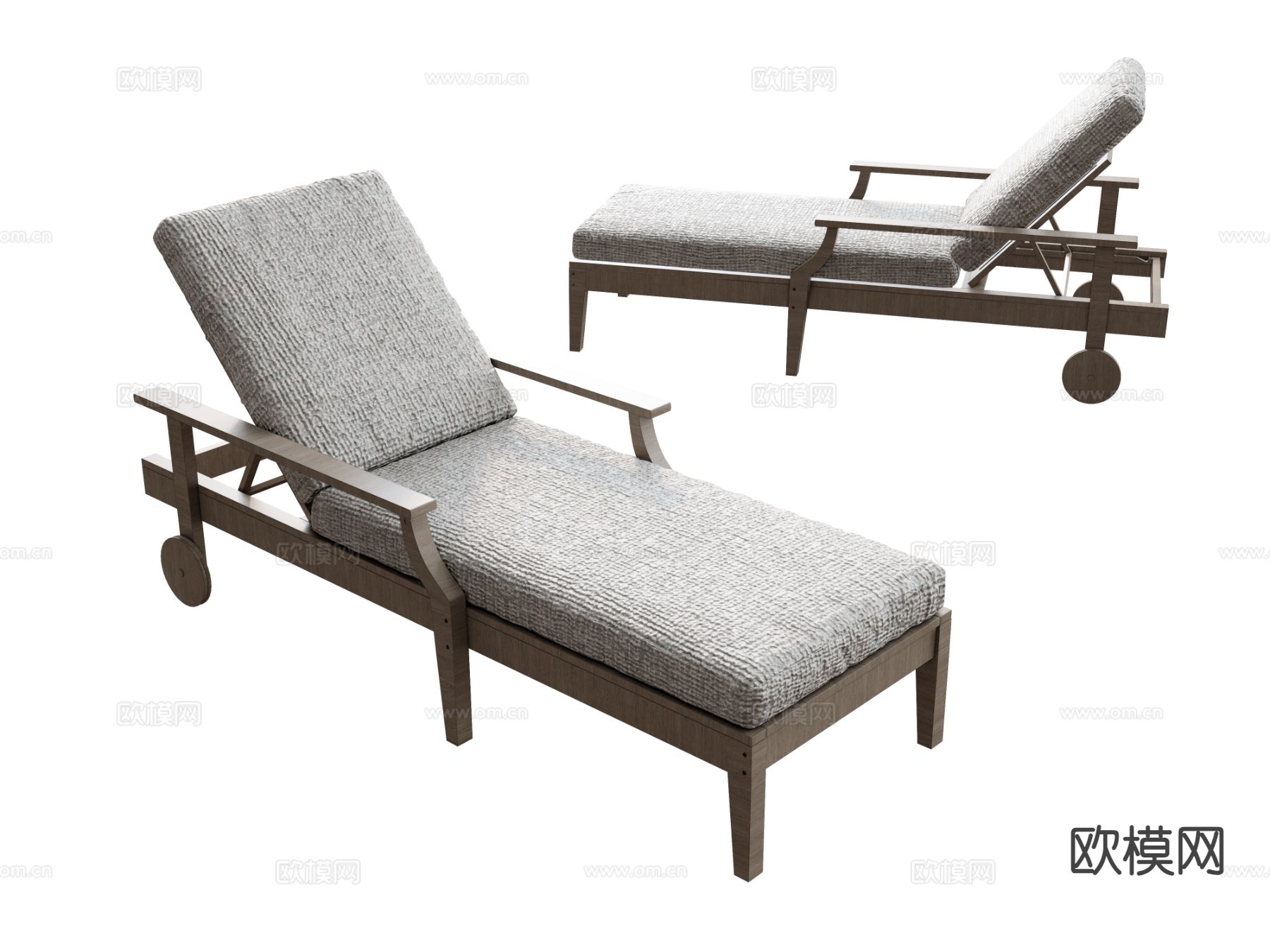 沙滩椅 沙发椅 户外椅 泳池床su模型下载（渲染图2）