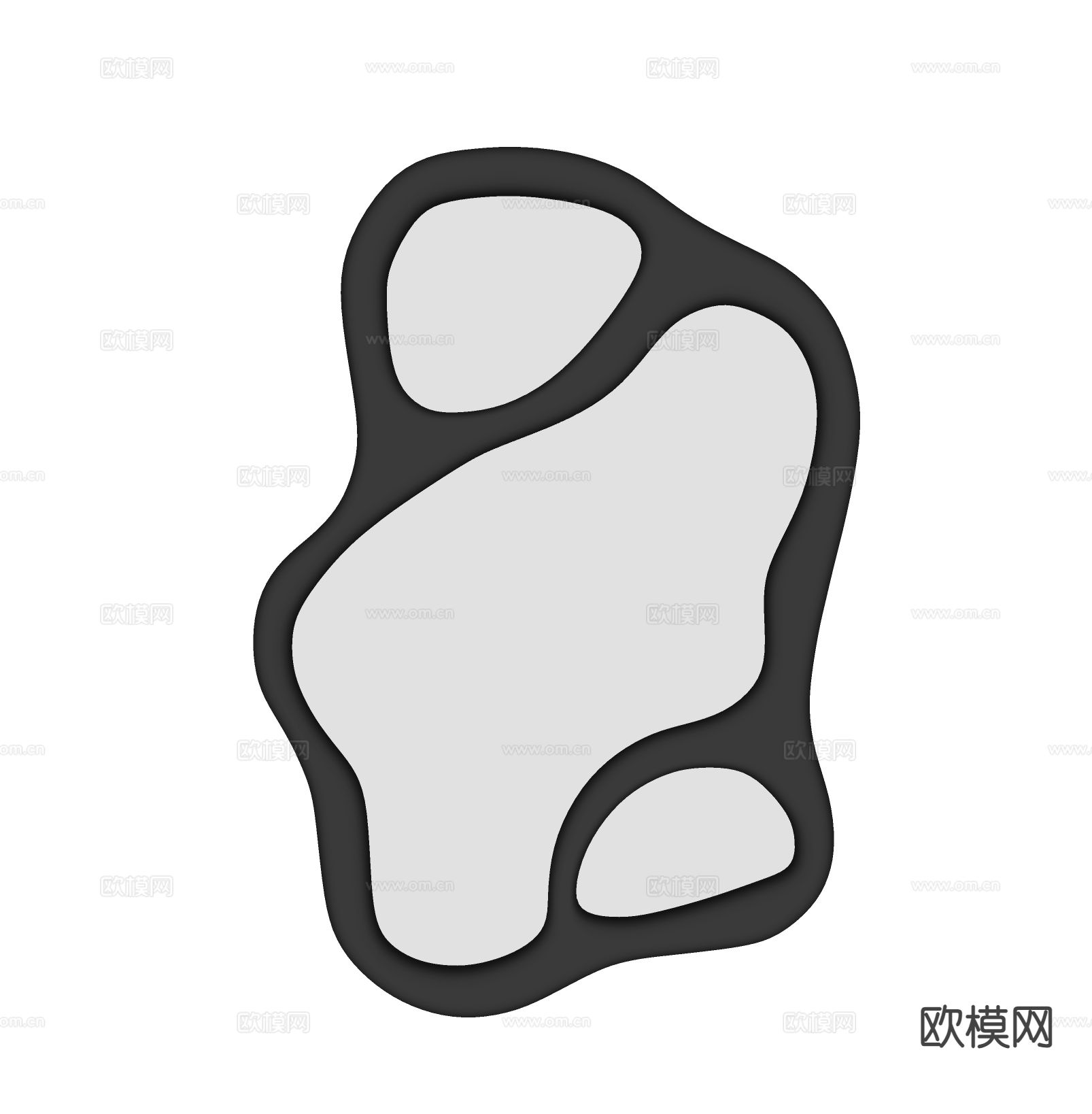 异形装饰镜 镜子su模型下载（渲染图1）