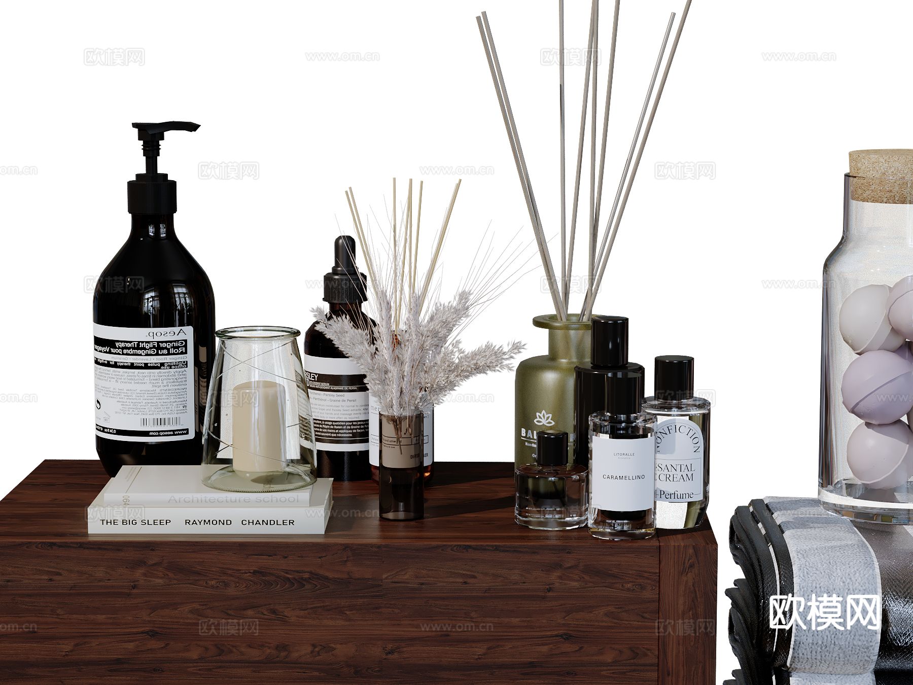 现代卫浴摆件 洗漱用品 化妆品 洗护用品su模型下载（渲染图2）