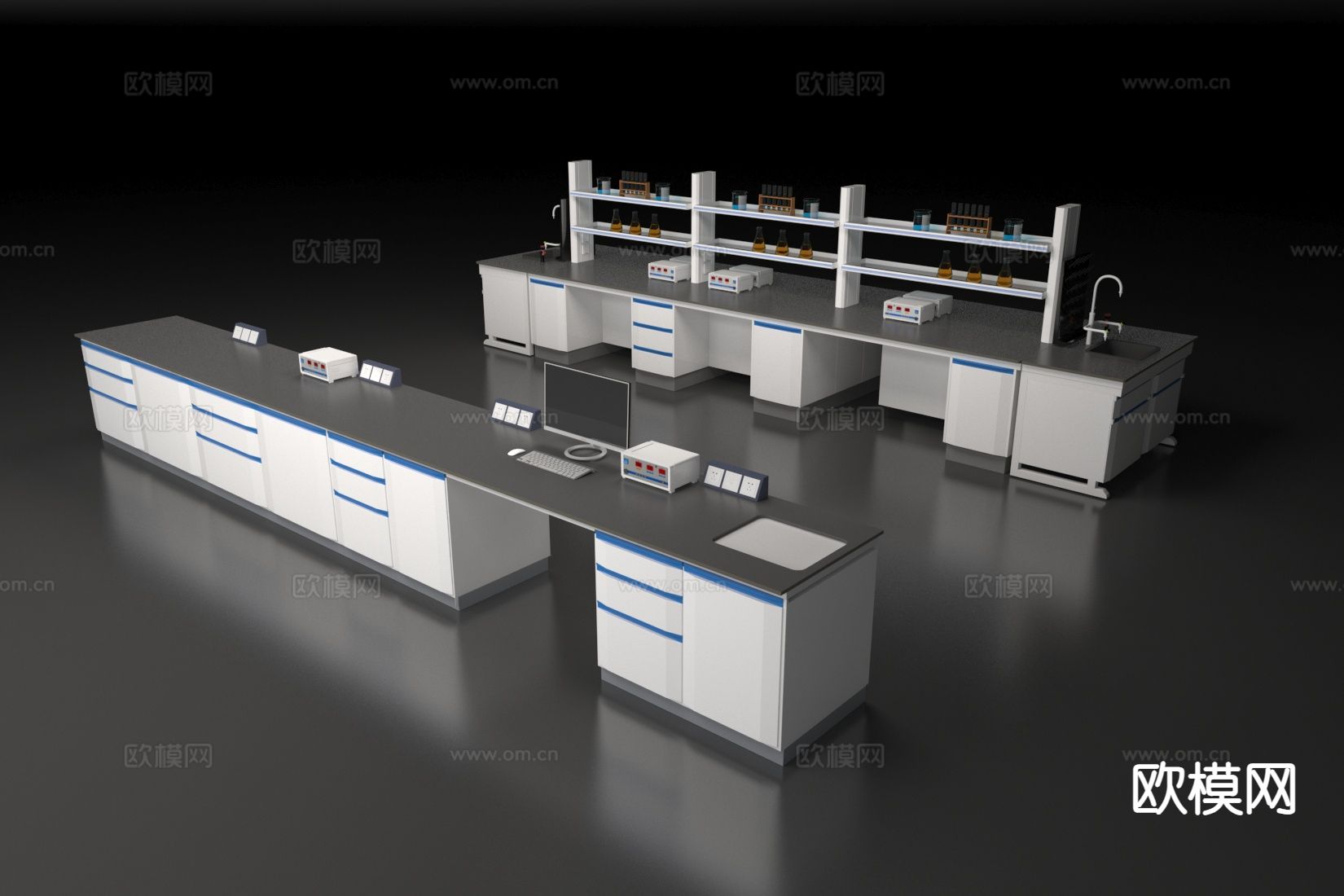 试验台 操作台 中央台3d模型下载（渲染图2）