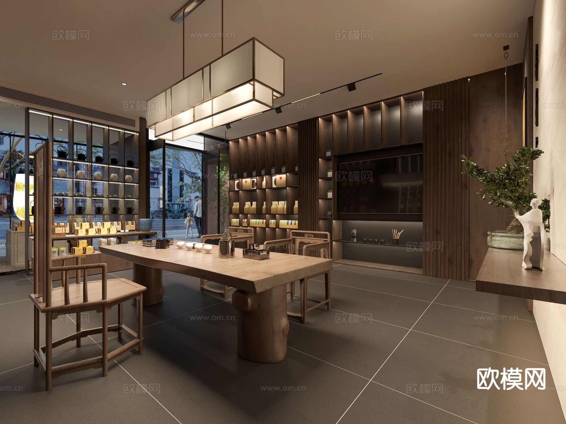 新中式茶馆 茶楼3d模型下载（渲染图3）