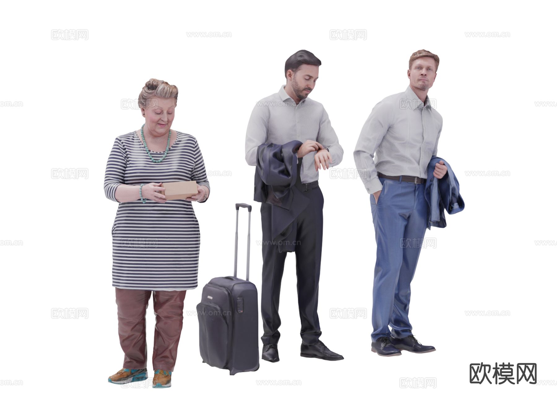 外国人 商务人物 男女人物su模型下载（渲染图3）