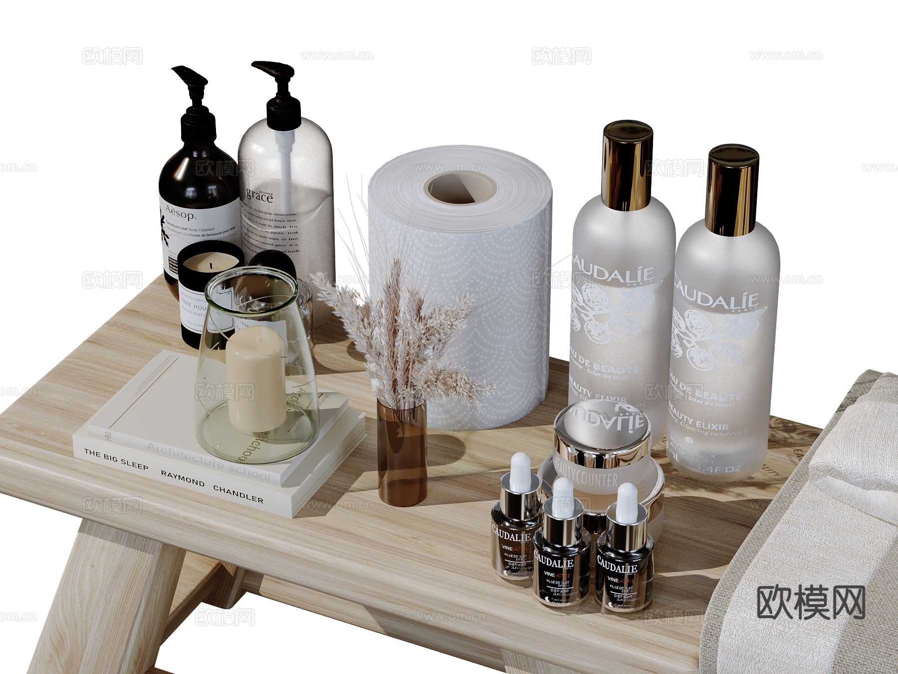 现代卫浴摆件 洗漱用品 化妆品 洗护用品su模型下载（渲染图2）
