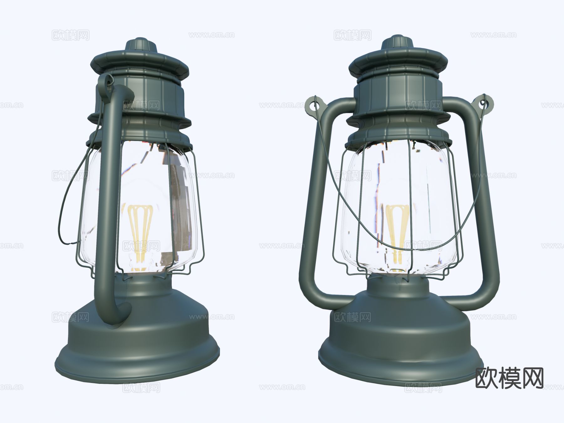 工业风 复古煤油灯 手提灯su模型下载（渲染图2）