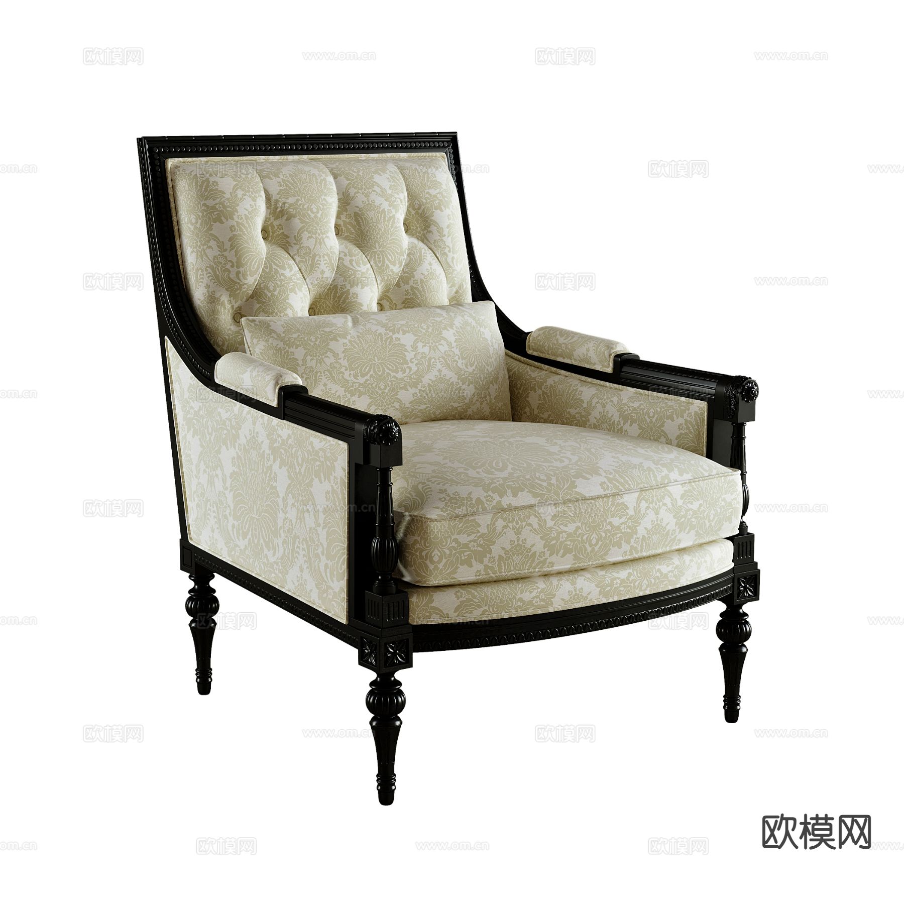 美式休闲沙发3d模型下载