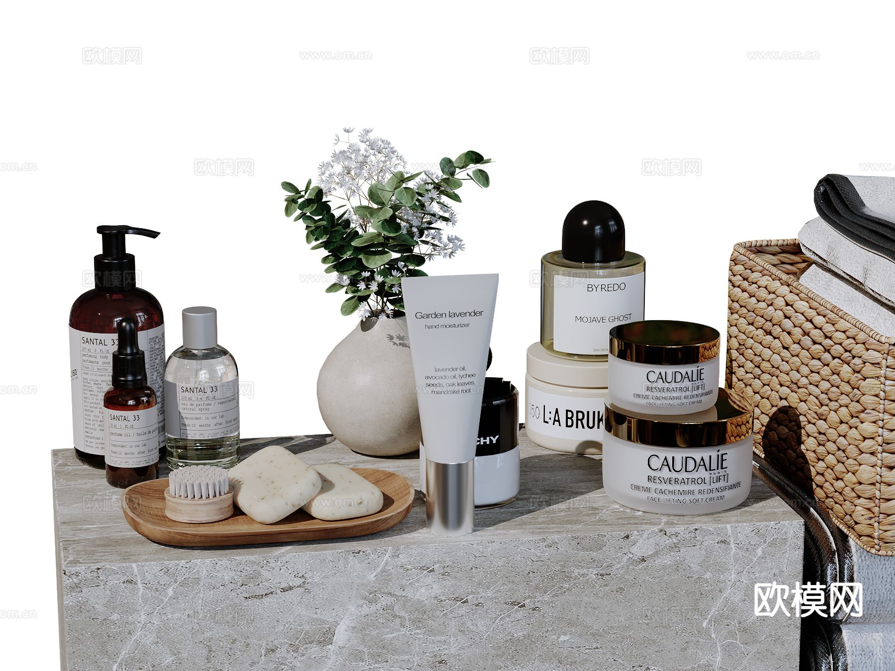 现代卫浴摆件 洗漱用品 化妆品 洗护用品su模型下载（渲染图2）