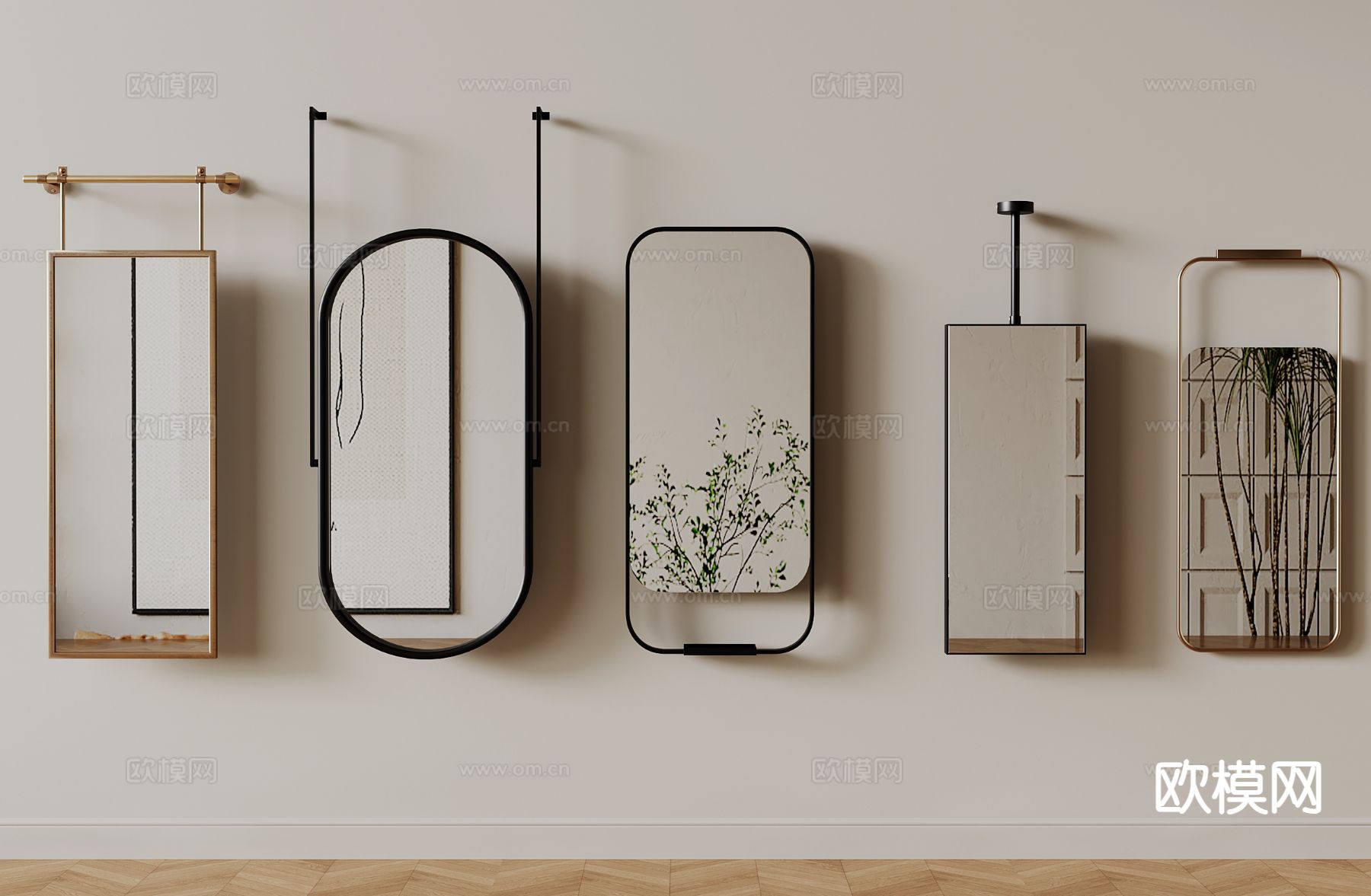 现代镜子 全身镜3d模型下载