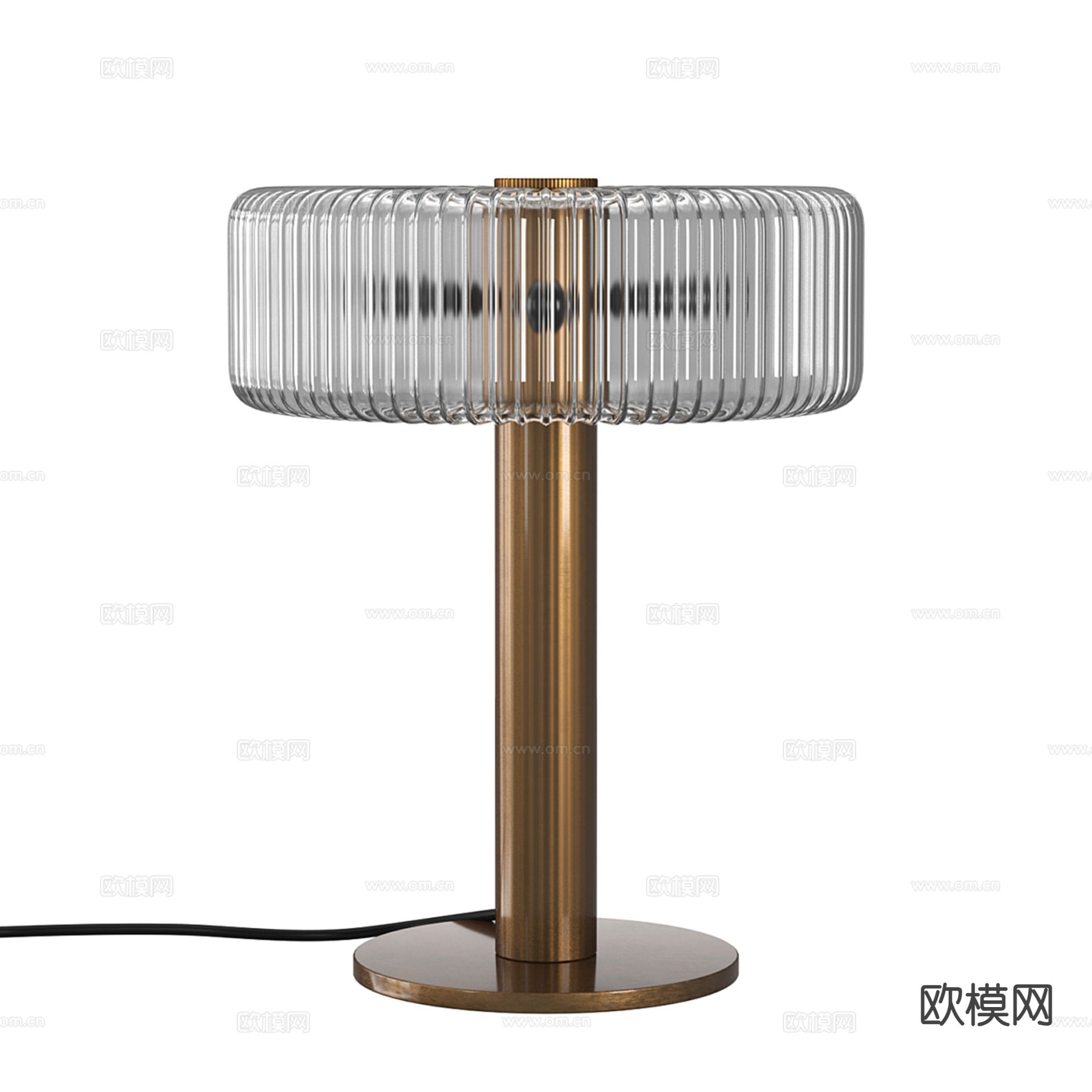 轻奢玻璃台灯su模型下载（渲染图3）