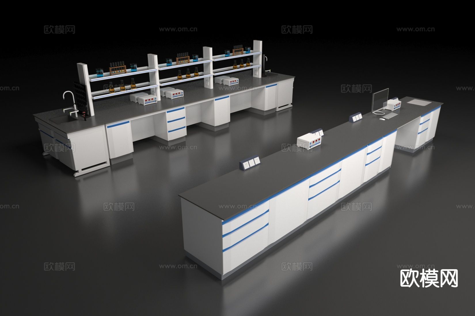 试验台 操作台 中央台3d模型下载（渲染图1）