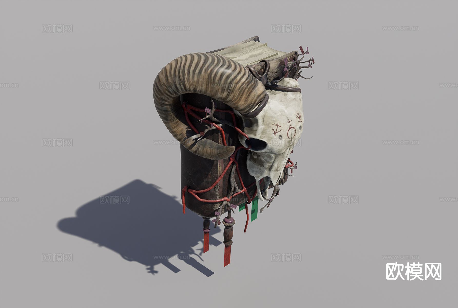 动漫巫术书3d模型下载（渲染图2）