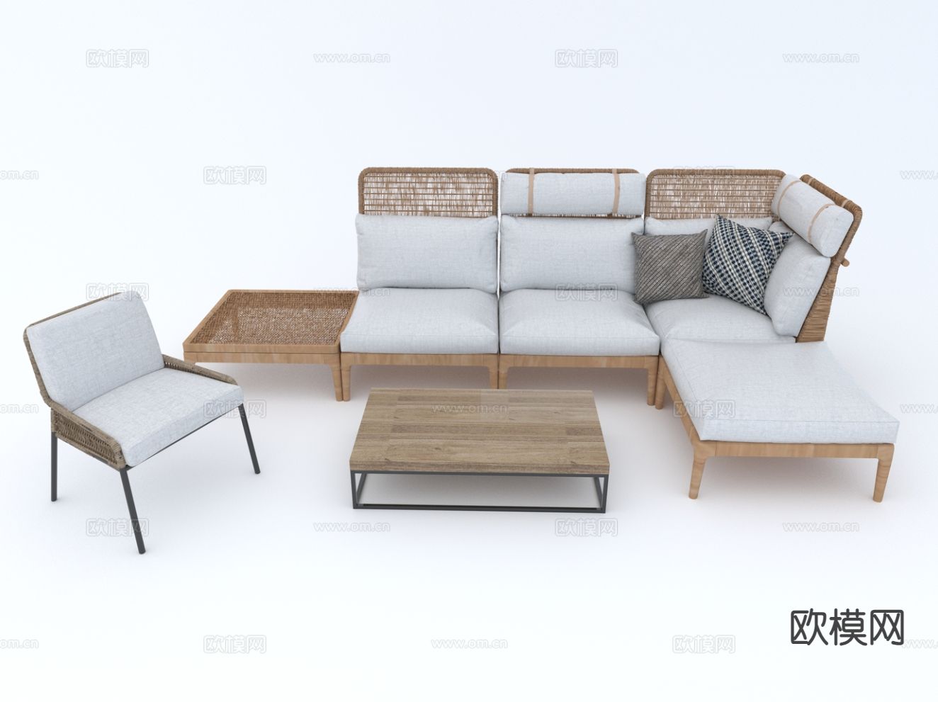 现代休闲沙发3d模型下载