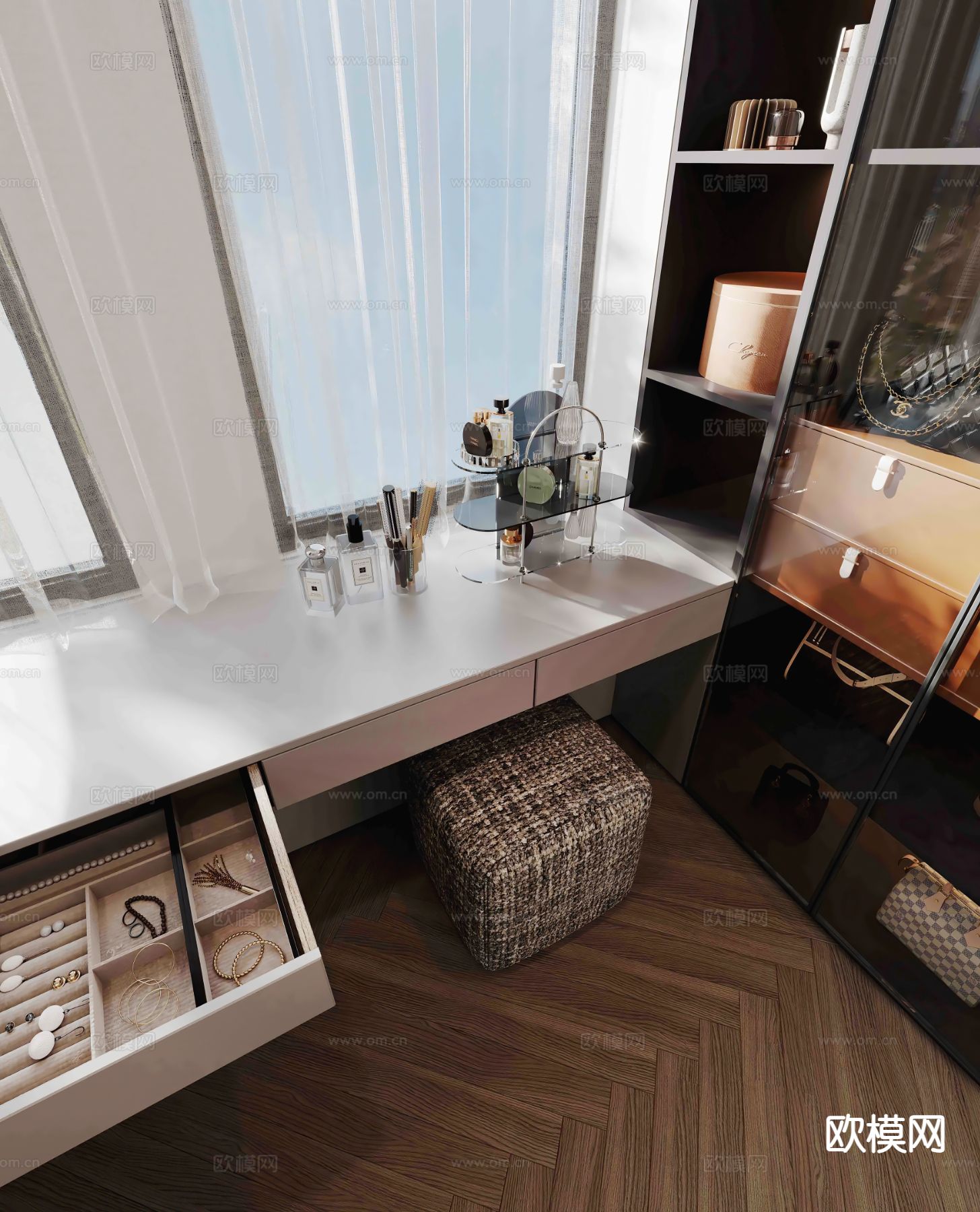 现代梳妆台3d模型下载