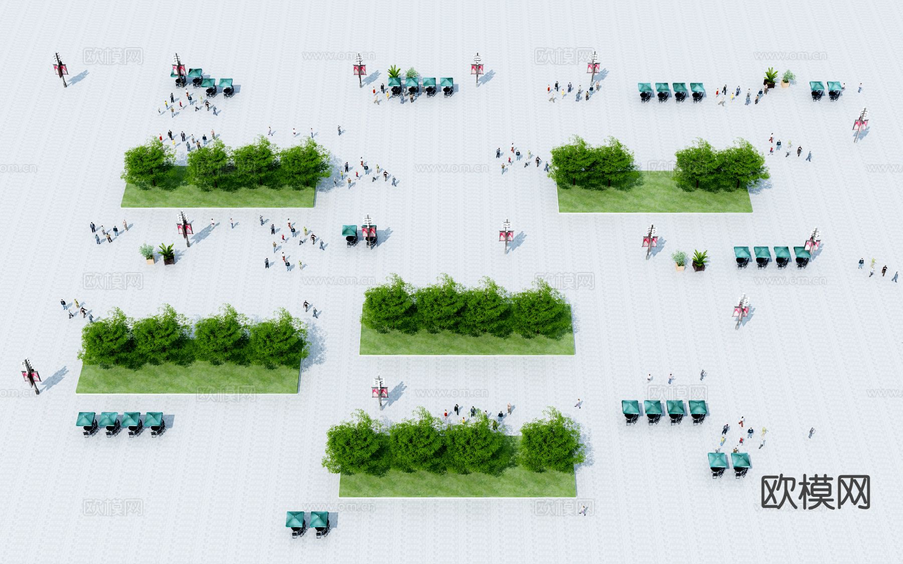 现代草丛 灌木3d模型下载