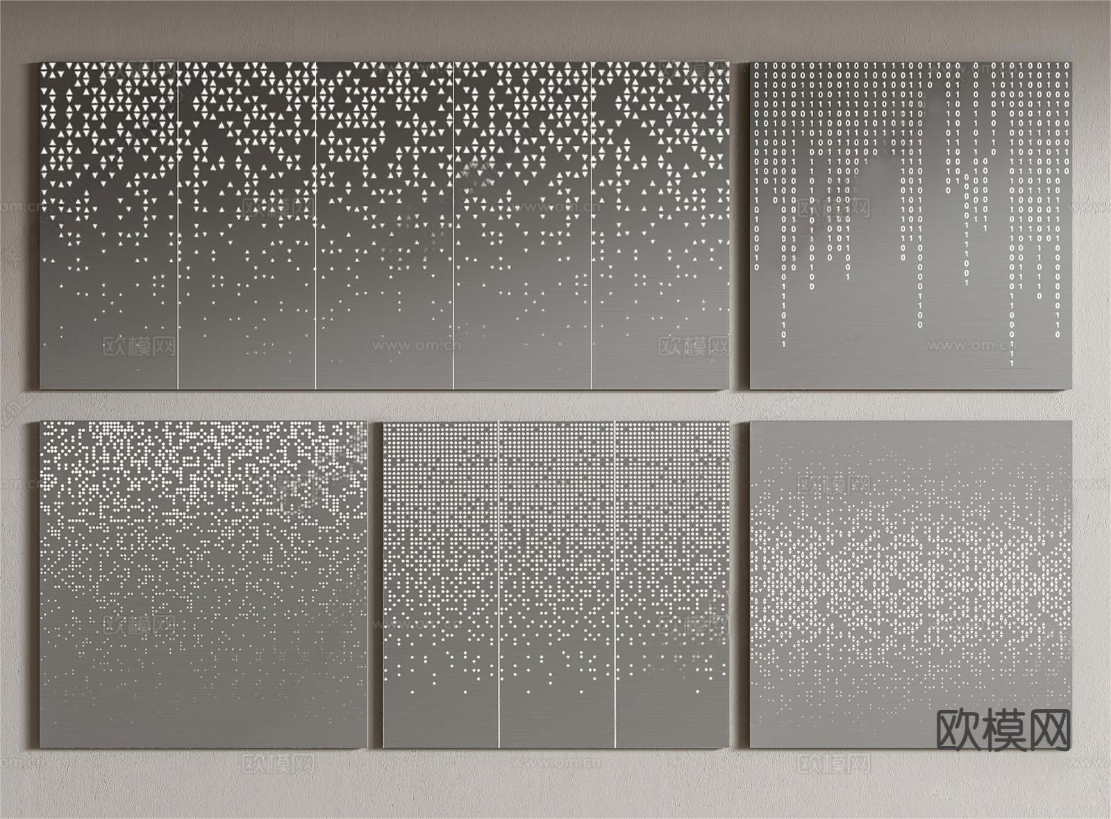 现代穿孔板 冲孔板3d模型下载