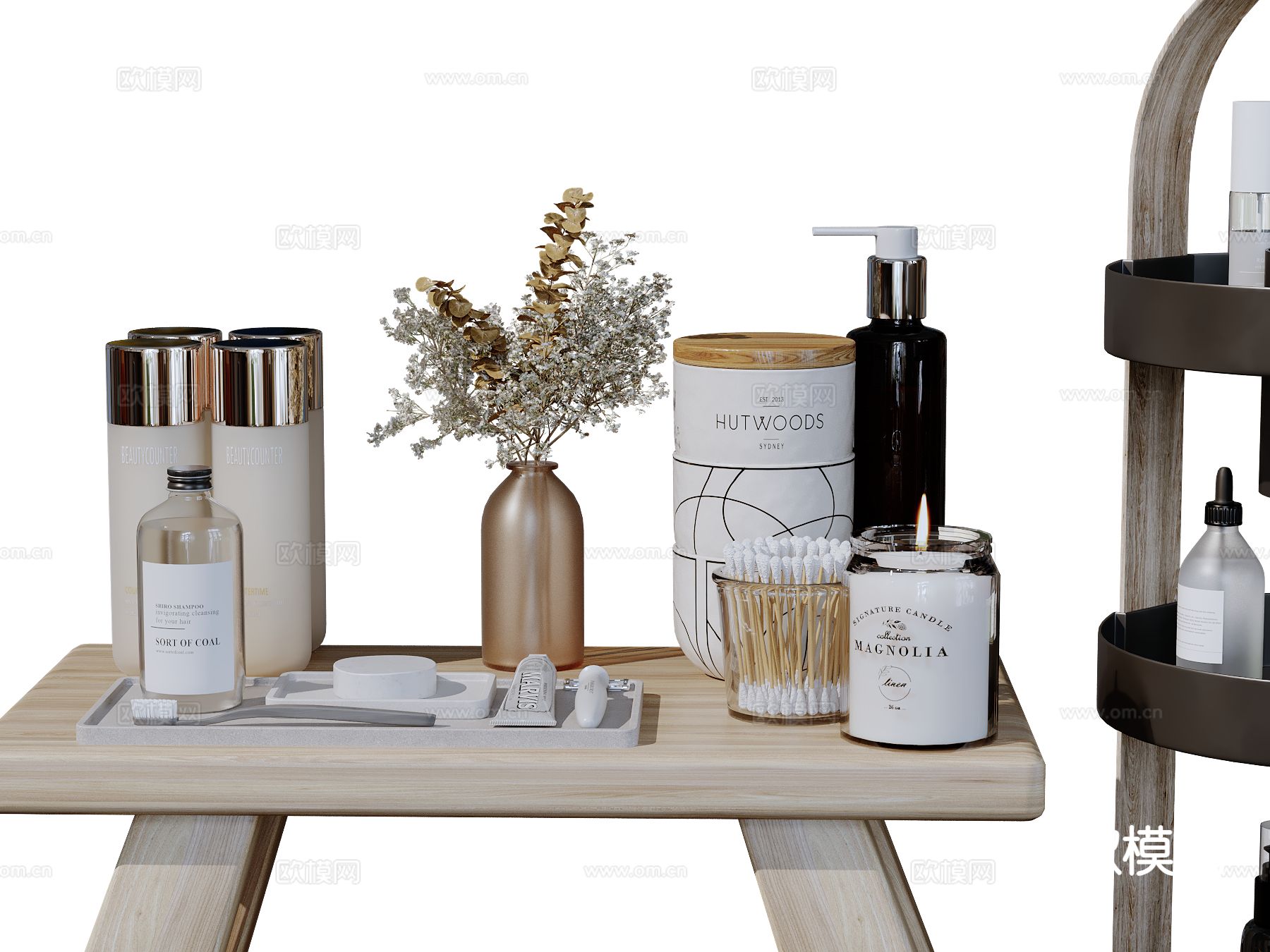 现代卫浴摆件 洗漱用品 化妆品 洗护用品su模型下载（渲染图2）