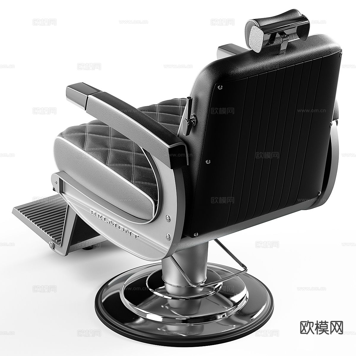 现代皮革理发椅3d模型下载（渲染图1）