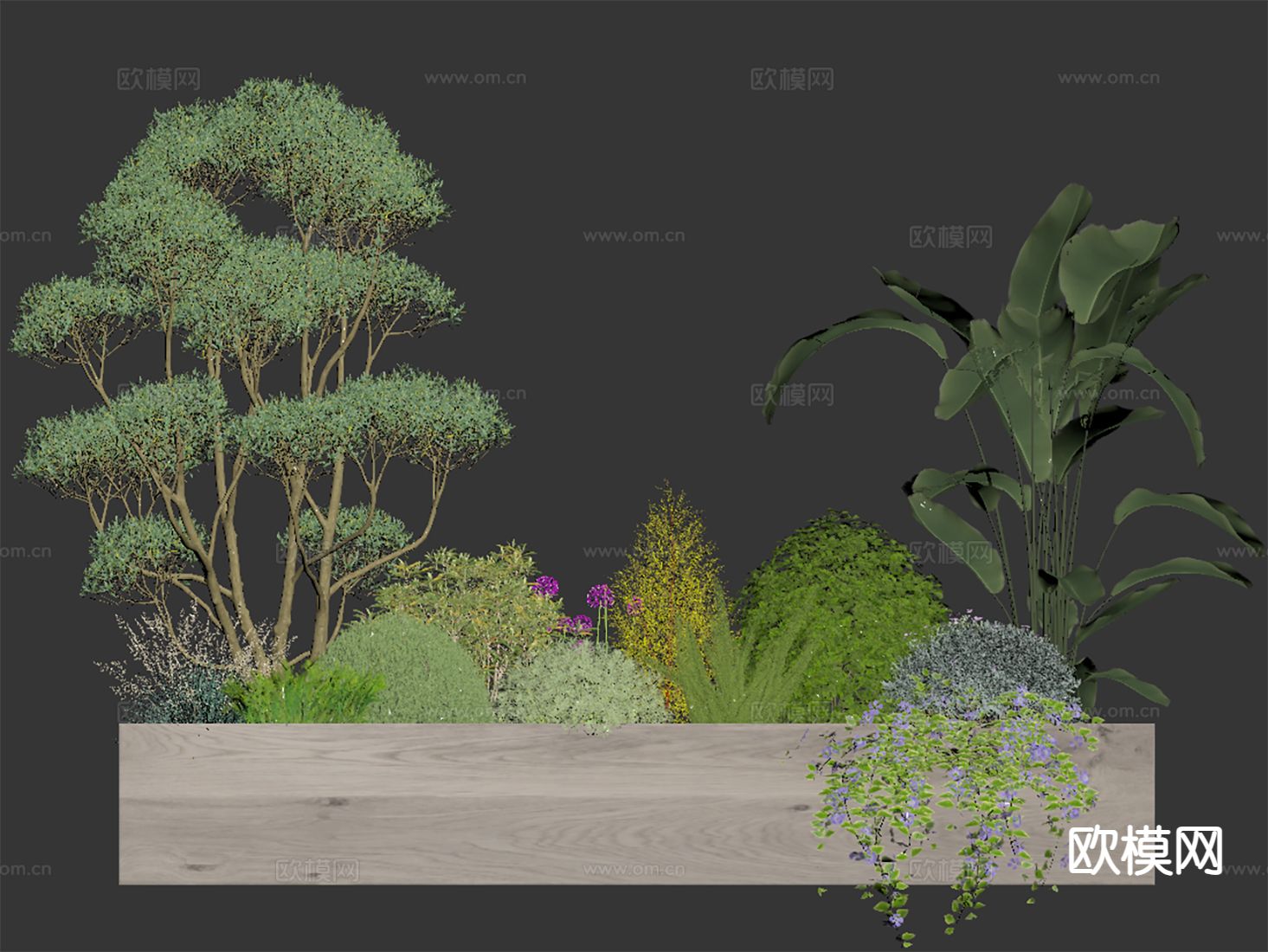 花坛 花箱 树池3d模型下载（渲染图2）
