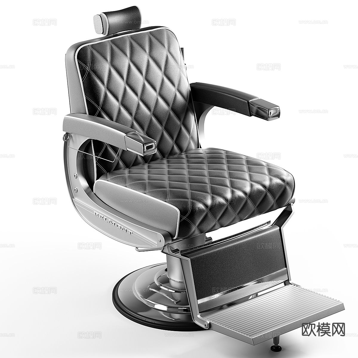 现代皮革理发椅3d模型下载（渲染图2）