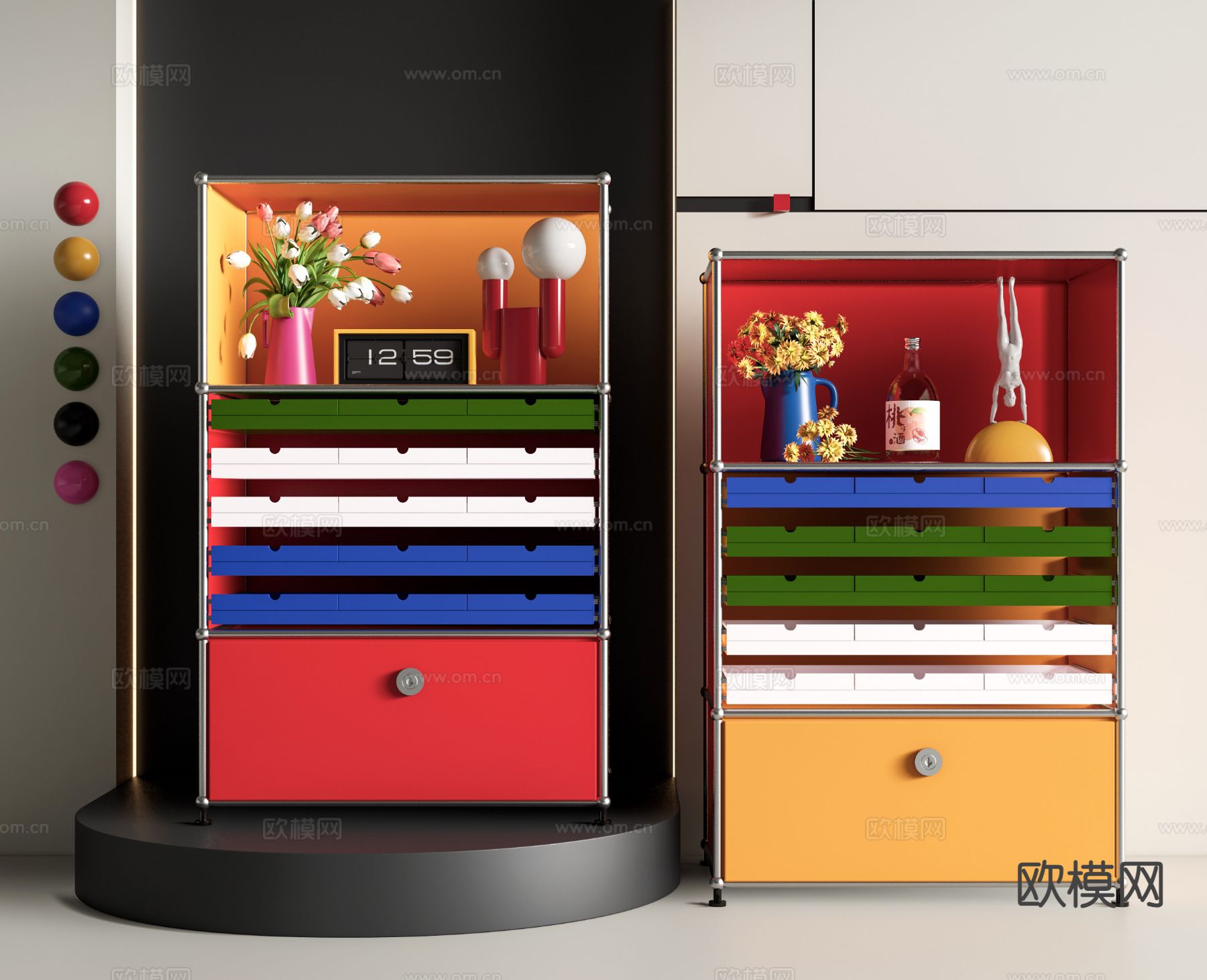 USM 多巴胺储物柜 斗柜3d模型下载