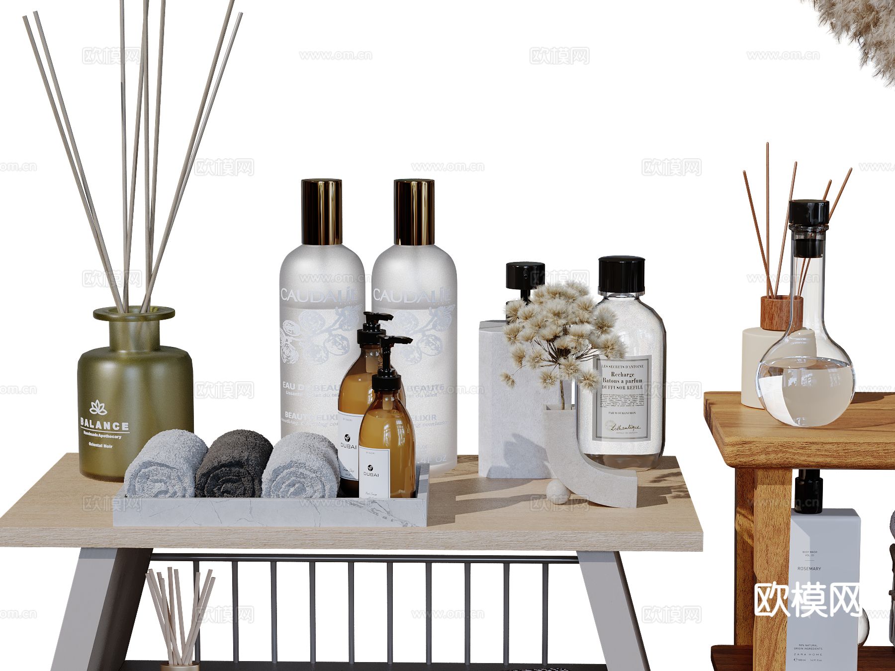 现代卫浴摆件 洗漱用品 化妆品 洗护用品su模型下载（渲染图2）