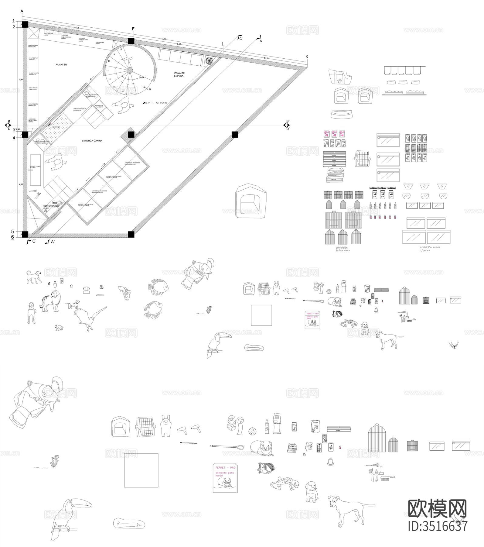 宠物用品CAD图库下载