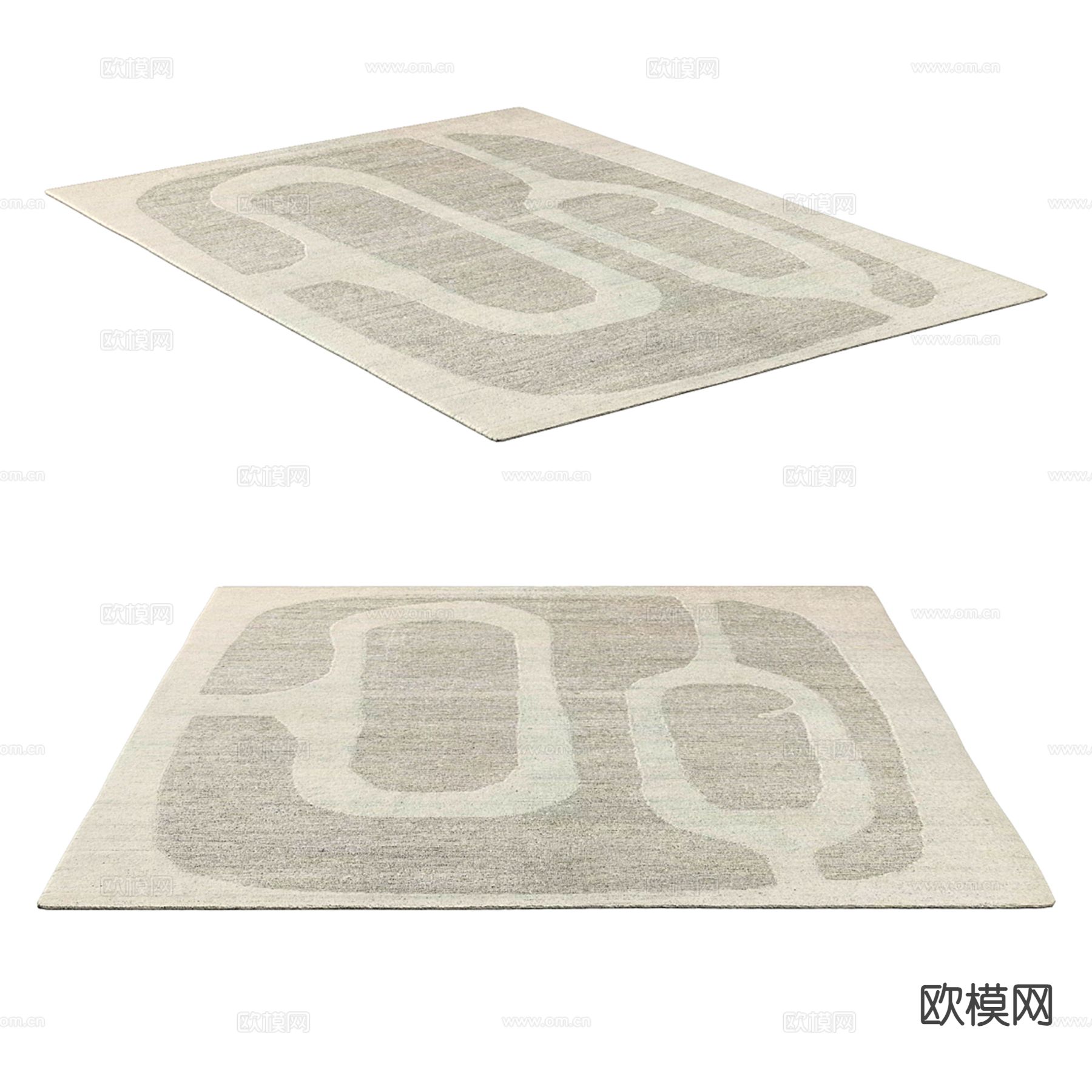 侘寂风地毯 方毯su模型下载（渲染图1）