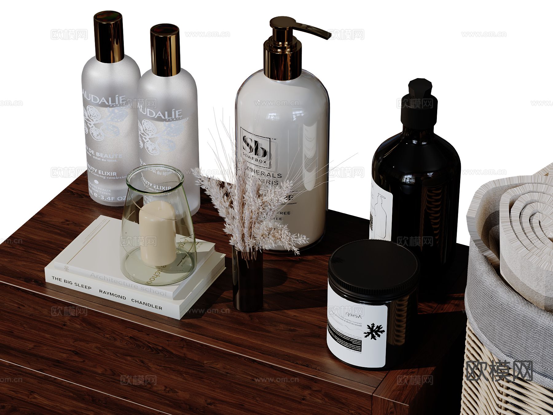 现代卫浴摆件 洗漱用品 化妆品 洗护用品su模型下载（渲染图2）