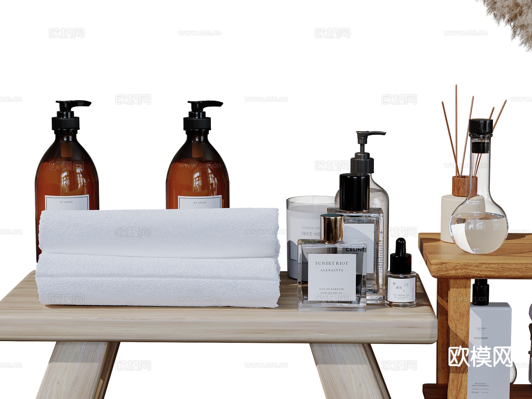 现代卫浴摆件 洗漱用品 化妆品 洗护用品su模型下载（渲染图2）