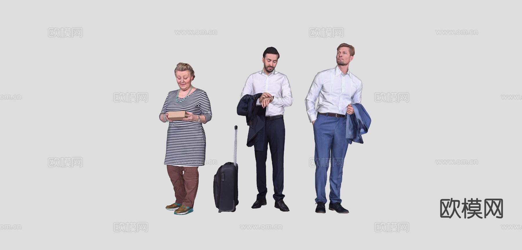 外国人 商务人物 男女人物su模型下载（渲染图1）