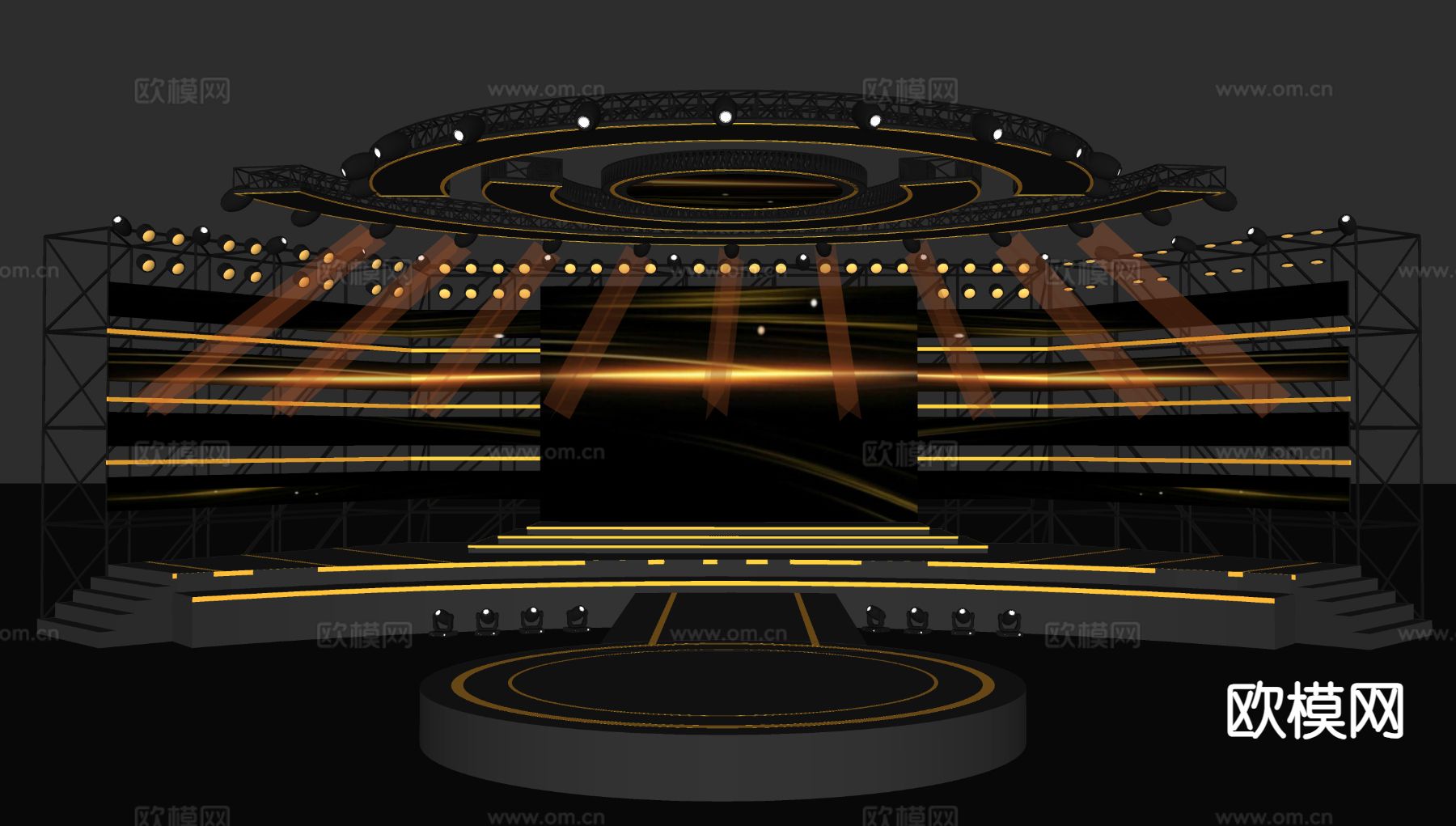 现代舞台 户外舞台 露营舞台su模型下载（渲染图1）