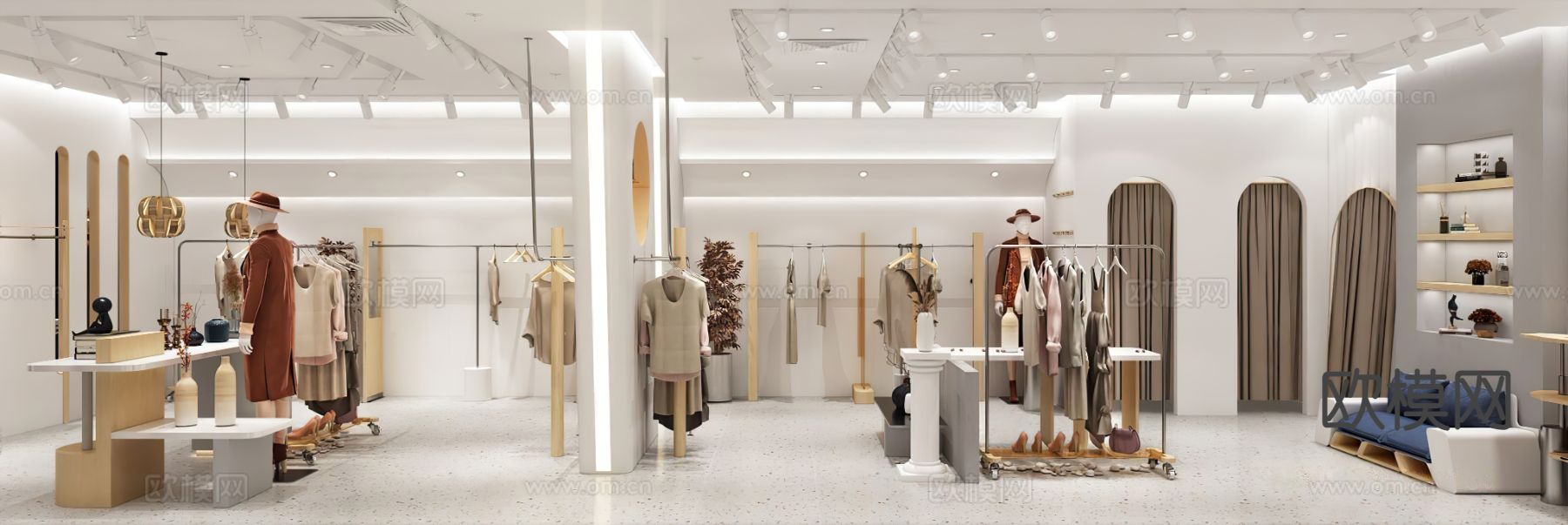 现代服装鞋店3d模型下载