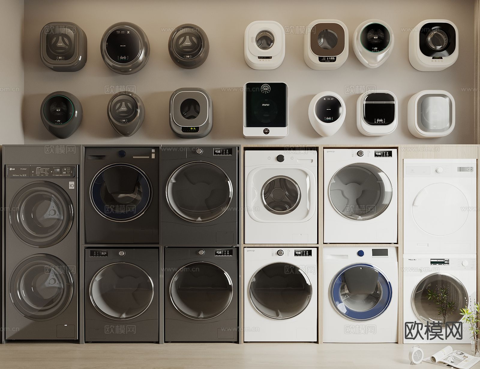 洗衣机 烘干机 壁挂洗衣机3d模型下载