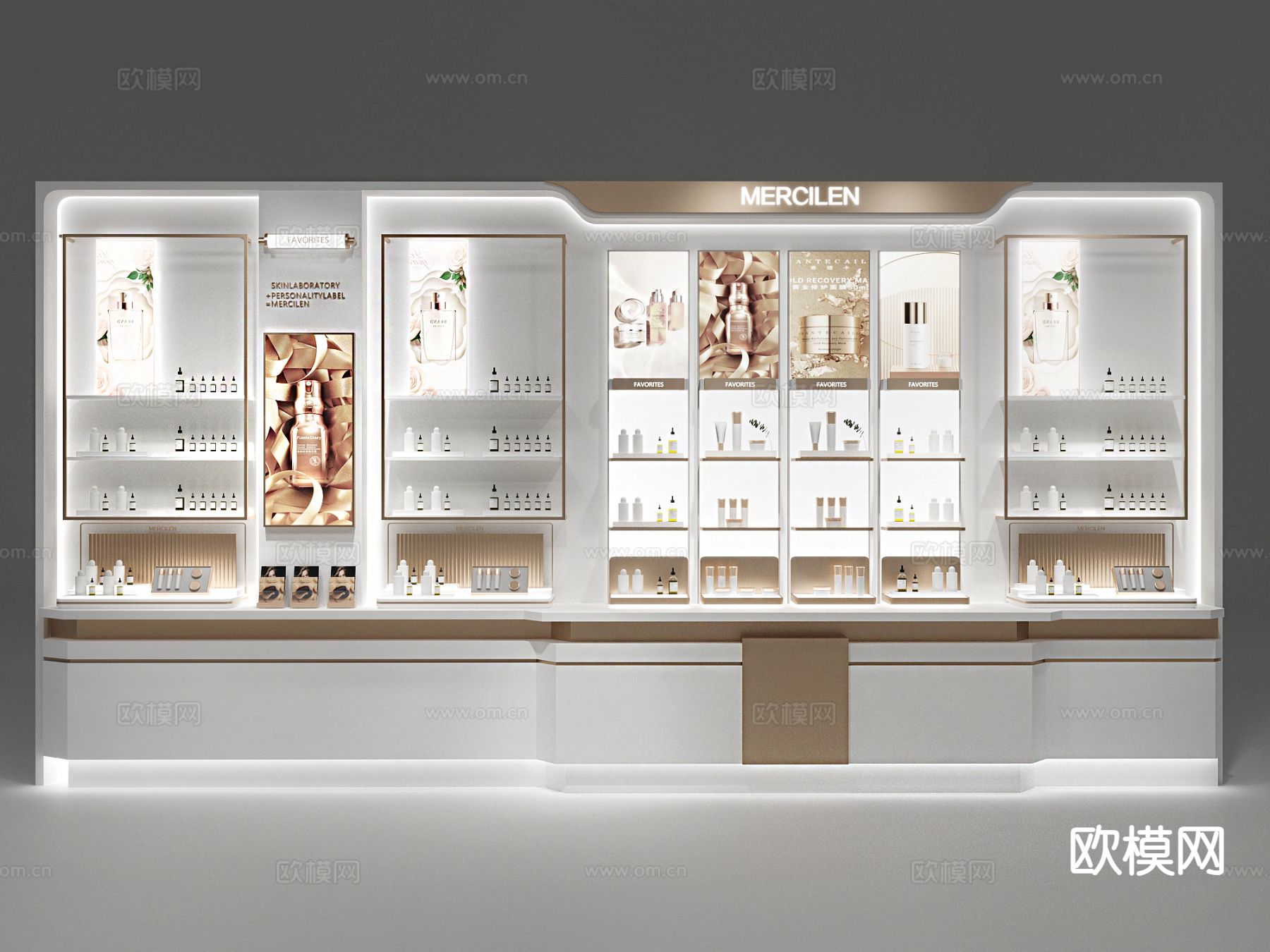 背柜  展柜 货架3d模型下载