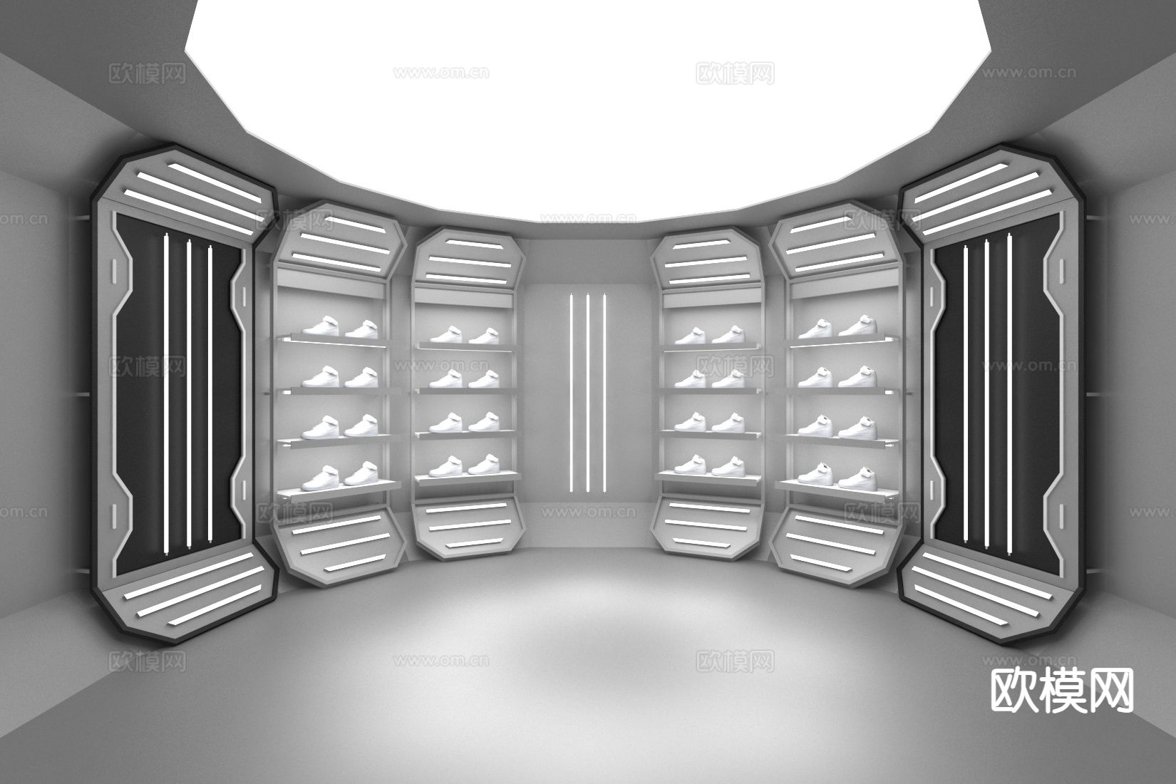 鞋子展台 展柜3d模型下载（渲染图1）